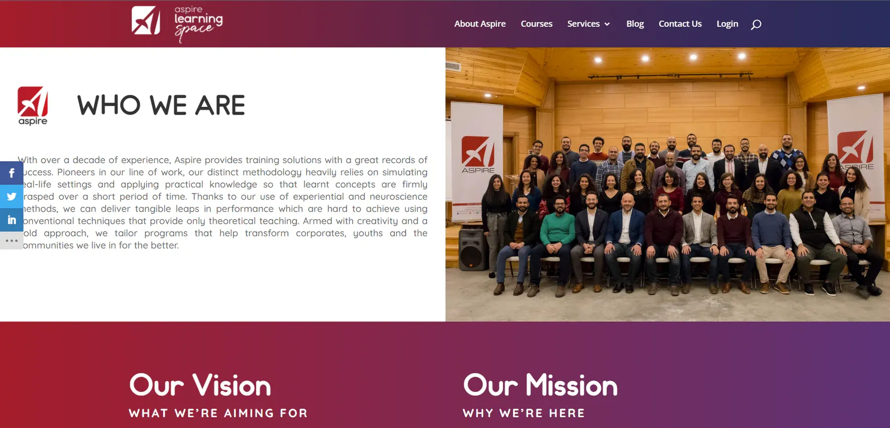 Aspire Learning Space product interface 2