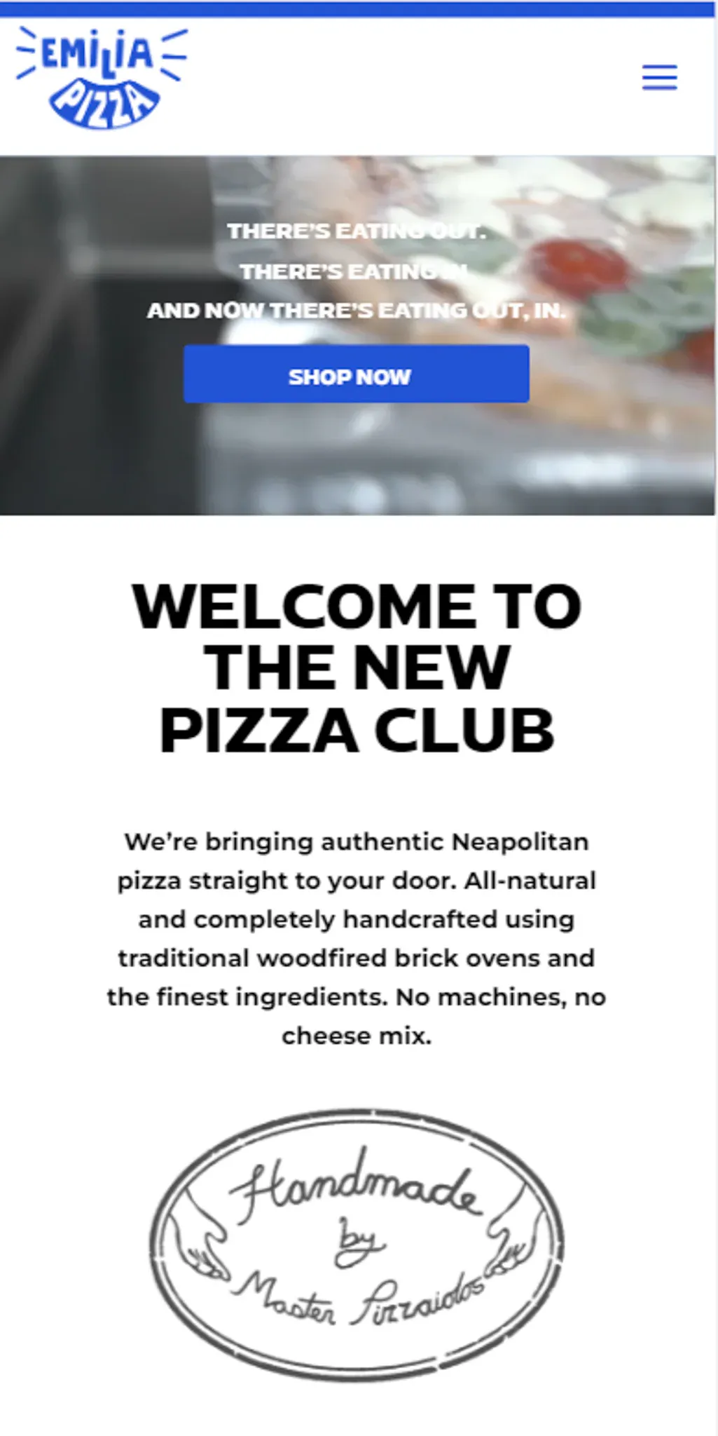 Emilia Pizza product interface 4